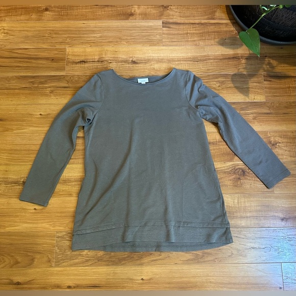 J.Jill Pure Harmony M Sweatshirt With Pockets Mushroom Green - Picture 5 of 8